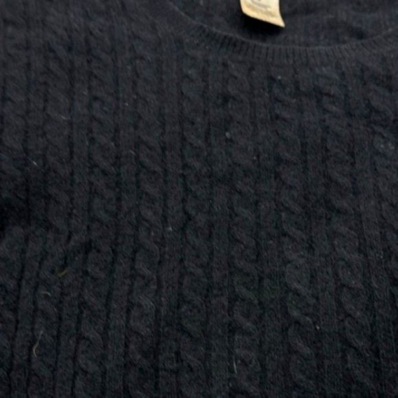 Anne Klein 100% Cashmere Black Cable Knit  Women's Sweater Size S - Picture 4 of 5